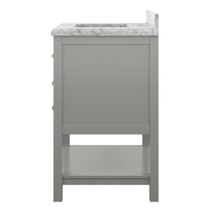 Affinity 31" Single Sink Vanity with White & Gray Carrara Marble Top