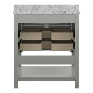Affinity 31" Single Sink Vanity with White & Gray Carrara Marble Top