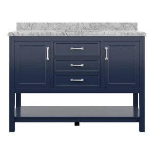 Affinity 49" Single Sink Vanity with White & Gray Carrara Marble Top