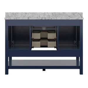 Affinity 49" Single Sink Vanity with White & Gray Carrara Marble Top