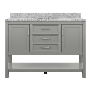 Affinity 49" Single Sink Vanity with White & Gray Carrara Marble Top