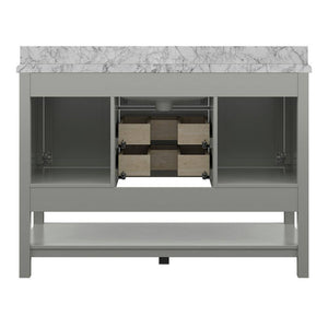 Affinity 49" Single Sink Vanity with White & Gray Carrara Marble Top