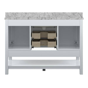 Affinity 49" Single Sink Vanity with White & Gray Carrara Marble Top