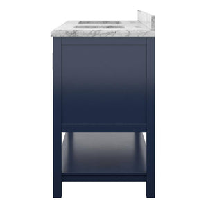 Affinity 61" Double Sink Vanity with White & Gray Carrara Marble Top