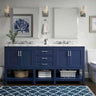Affinity 72" Double Sink Vanity with White & Gray Carrara Marble Top