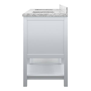 Affinity 72" Double Sink Vanity with White & Gray Carrara Marble Top
