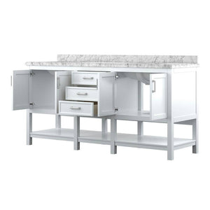 Affinity 72" Double Sink Vanity with White & Gray Carrara Marble Top
