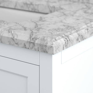 Affinity 72" Double Sink Vanity with White & Gray Carrara Marble Top