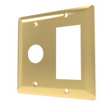 Amba Products Controller AJ-DGP-PG Jeeves Double Gang Plate - 0.5 x 4.5 x 4.5 in. - Polished Gold Finish