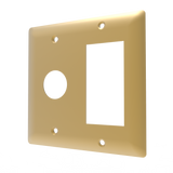 Amba Products Controller AJ-DGP-SB Jeeves Double Gang Plate - 0.5 x 4.5 x 4.5 in. - Satin Brass Finish