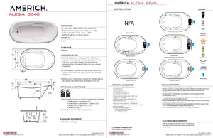 Americh AL6640TA2-BI Alesia 6640 - Tub Only / Airbath 2 - Biscuit