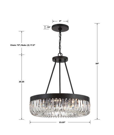 Alister 8 Light Charcoal Bronze Chandelier ALI-B2008-CZ