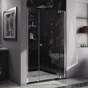 DreamLine Allure 51-52 in. W x 73 in. H Frameless Pivot Shower Door in Chrome