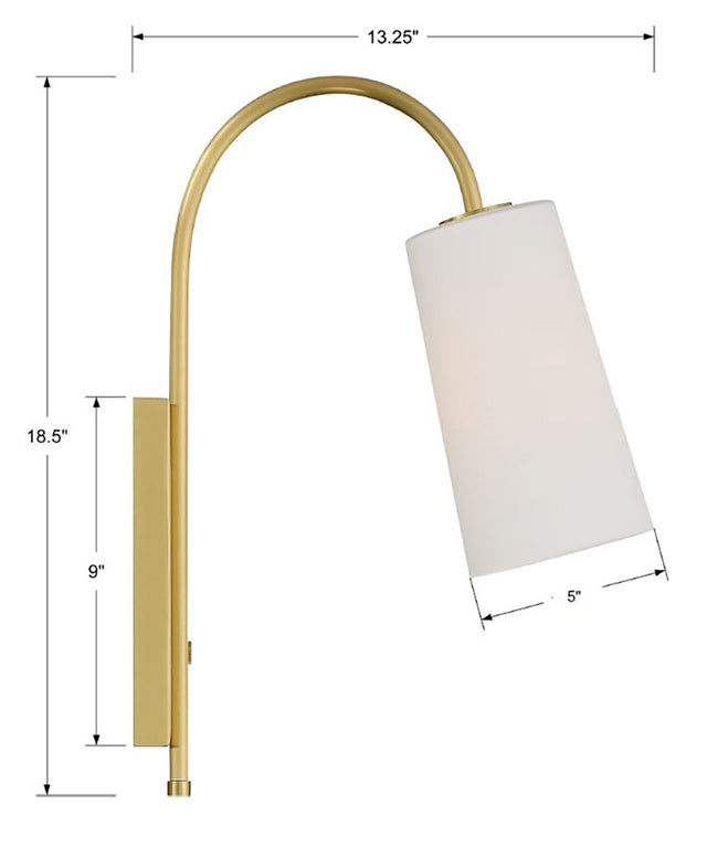 Alexa 1 Light Aged Brass Task Sconce ALX-4501-AG