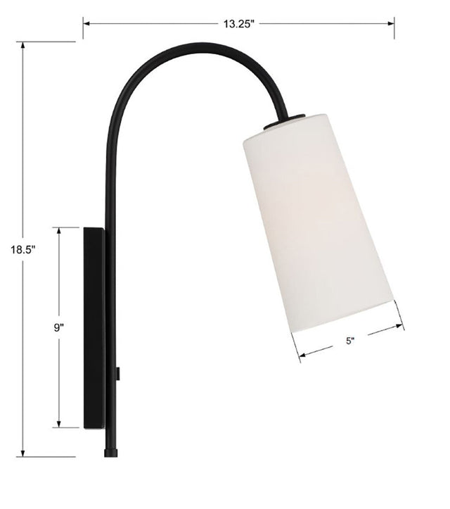 Alexa 1 Light Aged Brass Task Sconce ALX-4501-AG
