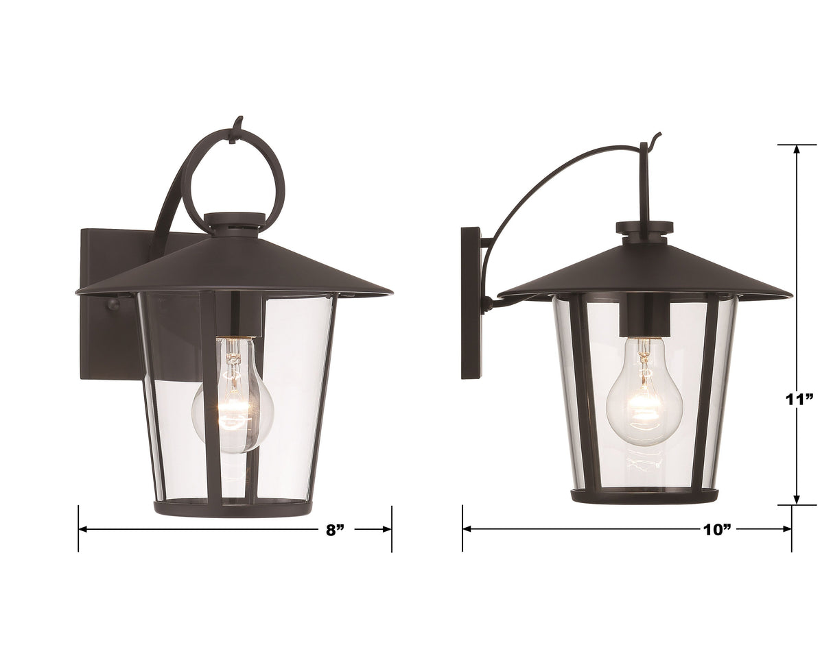 Andover 1 Light Matte Black Outdoor Sconce AND-9201-CL-MK