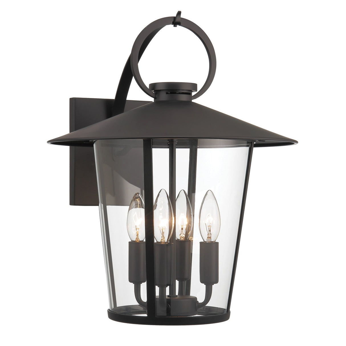 Andover 4 Light Matte Black Outdoor Sconce AND-9202-CL-MK