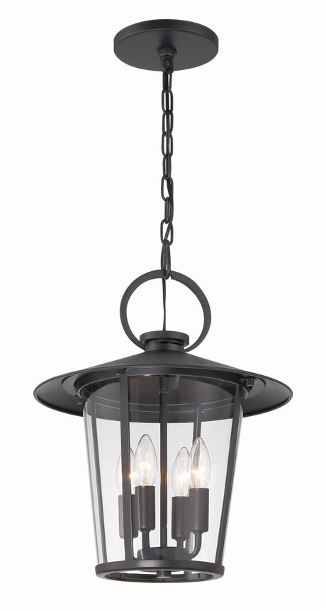 Andover 4 Light Matte Black Outdoor Pendant AND-9204-CL-MK