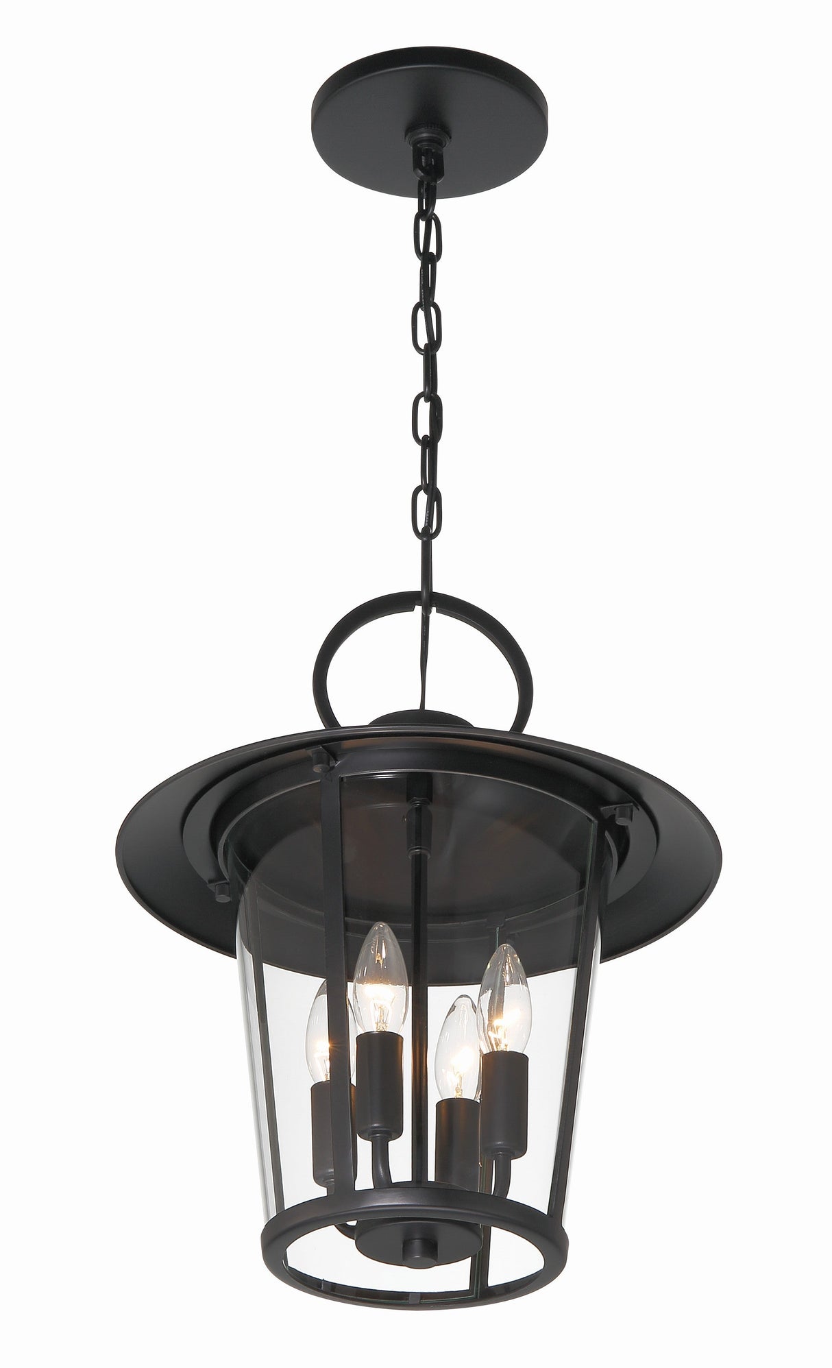 Andover 4 Light Matte Black Outdoor Pendant AND-9204-CL-MK