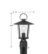 Andover 1 Light Matte Black Outdoor Post AND-9207-CL-MK