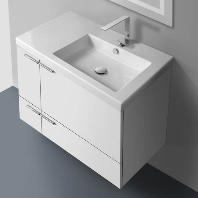 Wall Mounted Bathroom Vanity, Modern, 32"