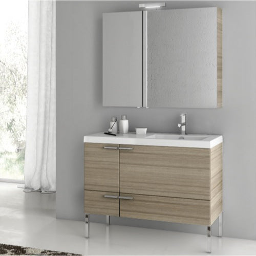 Modern Bathroom Vanity, Floor Standing, 40", Larch Canapa