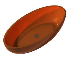 Opal 67 in. One Piece Stone Resin Freestanding Bathtub in Translucent Orange