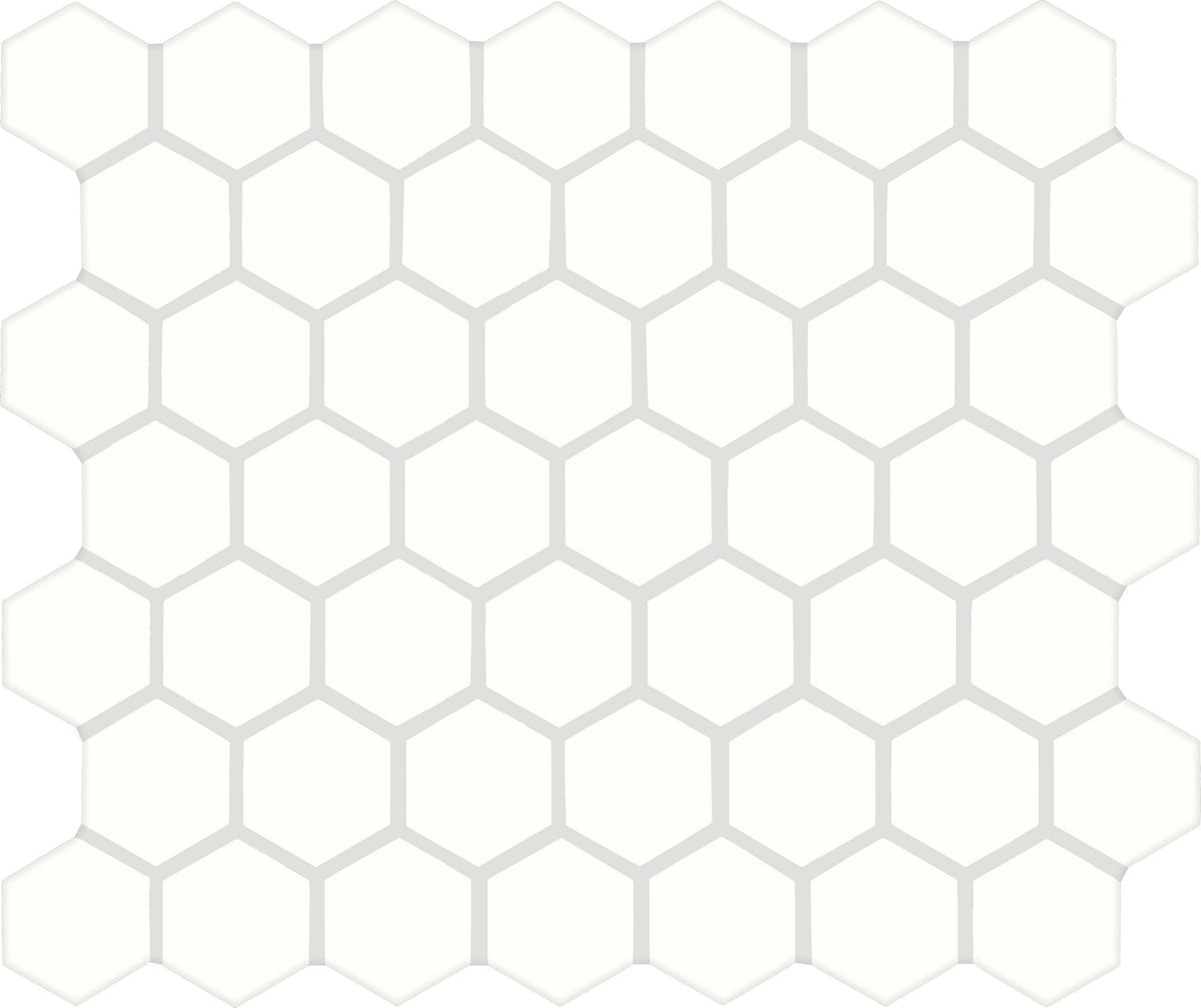 American Olean Color Story Mosaics Ice White Hexagon 1.5 Glossy Mosaic Tile