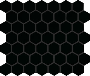 American Olean Color Story Mosaics Black Hexagon 1.5 Glossy Mosaic Tile