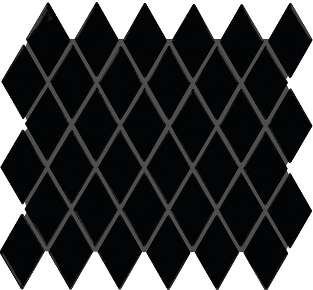 American Olean Color Story Mosaics Matte Black Harlequin 2x3 Matte Mosaic Tile