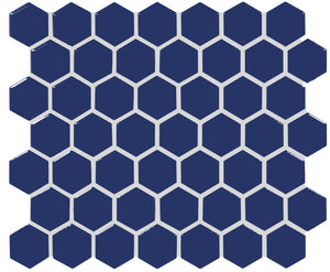 American Olean Color Story Mosaics Sapphire Sky Hexagon 1.5 Glossy Mosaic Tile