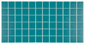 American Olean Color Story Mosaics Peacock Blue Straight Joint 2x2 Glossy Mosaic Tile