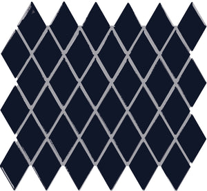 American Olean Color Story Mosaics Navy Harlequin 2x3 Glossy Mosaic Tile