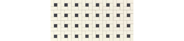 American Olean Unglazed Mosaics Biscuit/Black Dot Windmill 1x2 Matte Mosaic Tile