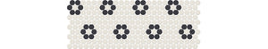 American Olean Unglazed Mosaics Ice White/Black Penny Rounds Matte Mosaic Tile 0A61PNYRDRSMS1P