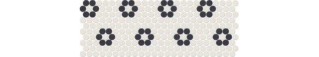 American Olean Unglazed Mosaics Ice White/Black Penny Rounds Matte Mosaic Tile 0A61PNYRDRSMS1P