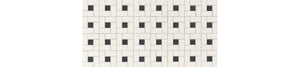 American Olean Unglazed Mosaics Ice White/Black Windmill 2x1 Matte Mosaic Tile