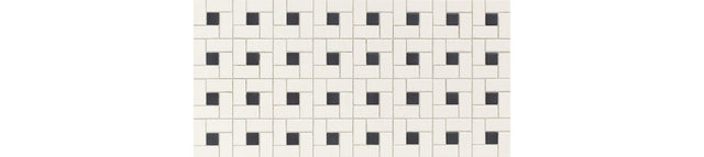 American Olean Unglazed Mosaics Ice White/Black Windmill 2x1 Matte Mosaic Tile