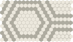 American Olean Unglazed Mosaics Ice White/Light Smoke Hex Hexagon 1x1 Matte Mosaic Tile