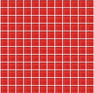 American Olean Color Appeal Cherry Straight Joint 1x1 Glass Mosaic Tile