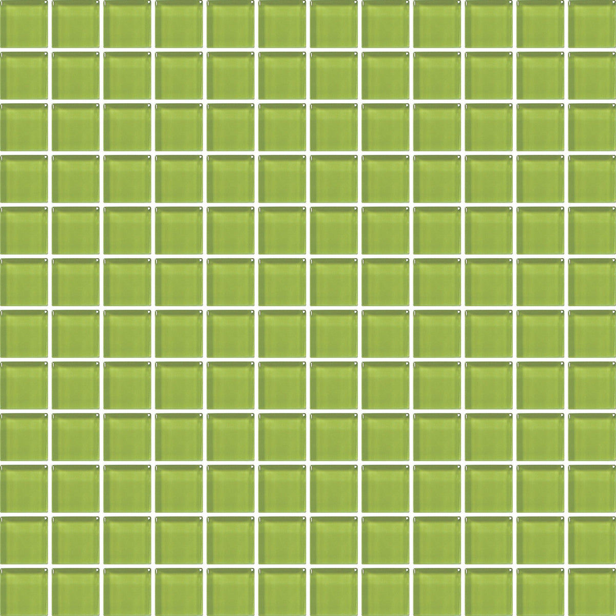 American Olean Color Appeal Lime Green Straight Joint 1x1 Glass Mosaic Tile