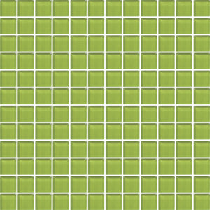 American Olean Color Appeal Lime Green Straight Joint 1x1 Glass Mosaic Tile