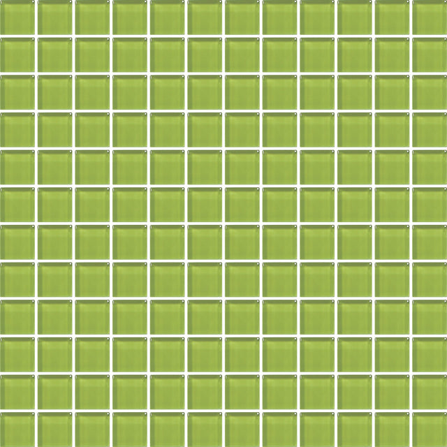 American Olean Color Appeal Lime Green Straight Joint 1x1 Glass Mosaic Tile