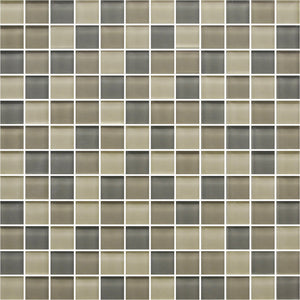 American Olean Color Appeal Sand Storm Blend Straight Joint 1x1 Glass Mosaic Tile