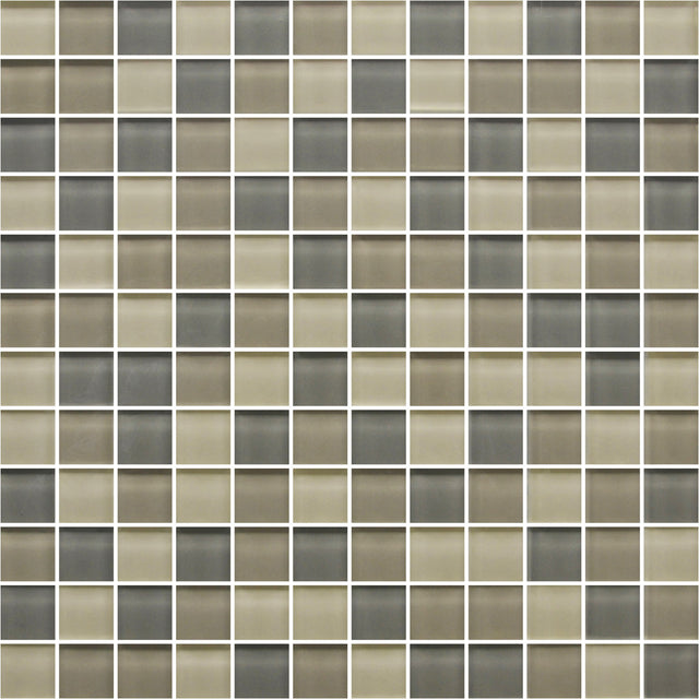American Olean Color Appeal Sand Storm Blend Straight Joint 1x1 Glass Mosaic Tile
