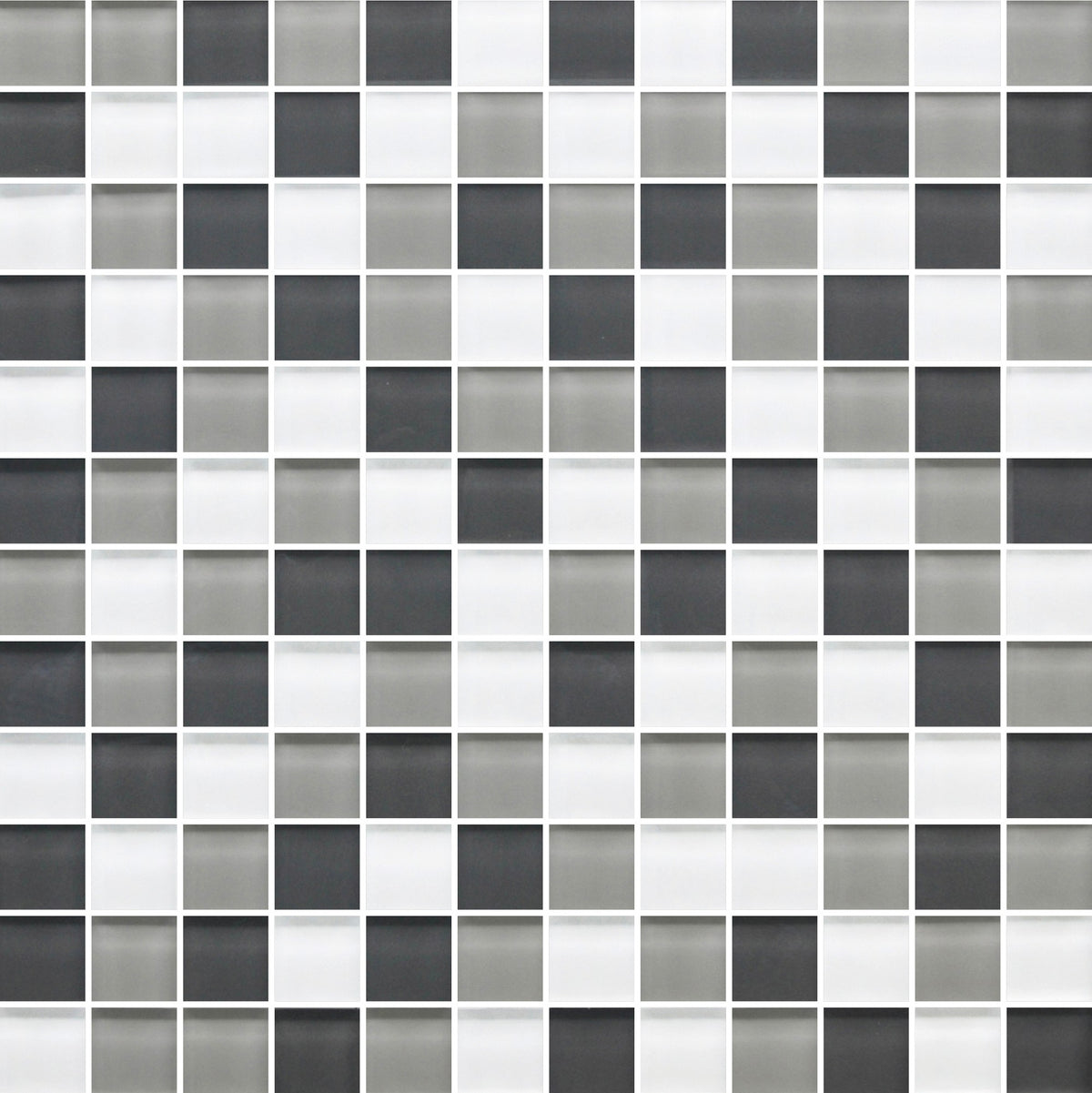 American Olean Color Appeal Silver Spring Blend Straight Joint 1x1 Glass Mosaic Tile