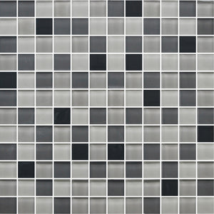 American Olean Color Appeal Midnight Sky Blend Straight Joint 1x1 Glass Mosaic Tile