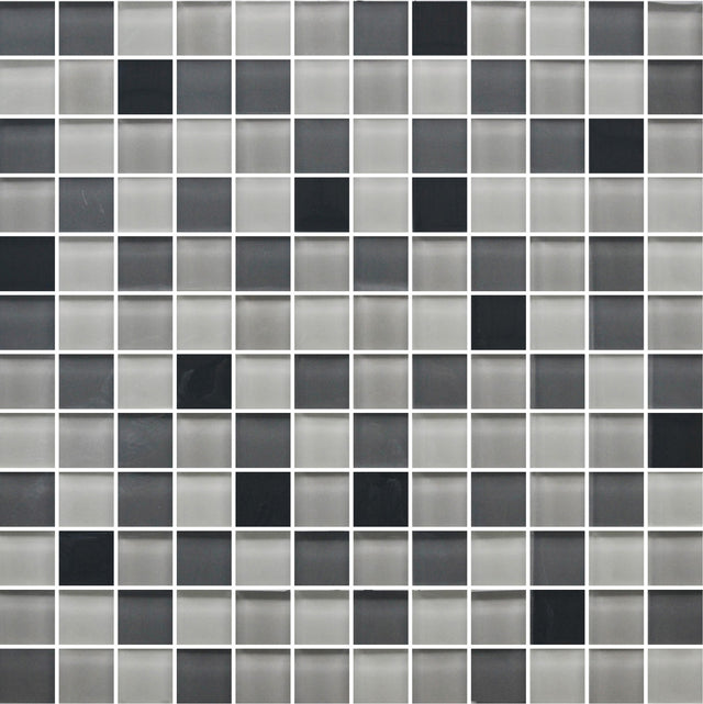 American Olean Color Appeal Midnight Sky Blend Straight Joint 1x1 Glass Mosaic Tile