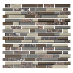 American Olean Color Appeal Tortoise Shell Blend Random 3 Glass Mosaic Tile