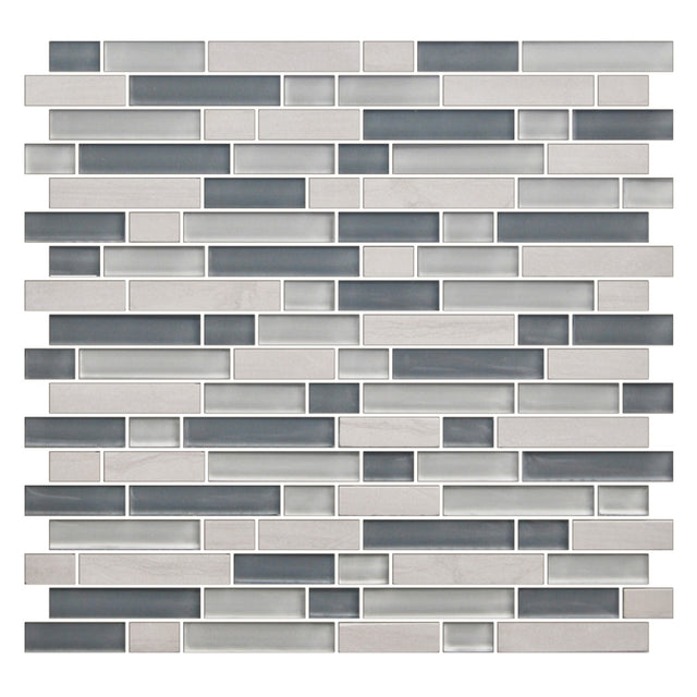 American Olean Color Appeal Sea Cliff Blend Random 3 Glass Mosaic Tile